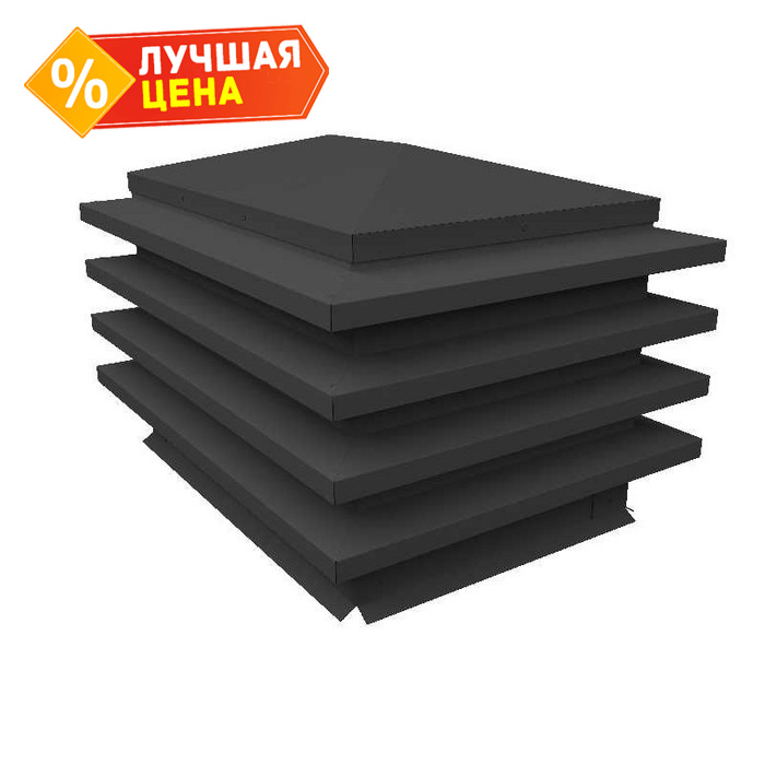 Дымник на трубу елка 800х390мм 0,5 GreenCoat Pural BT, matt RR2Н3 (7016) серый антрацит